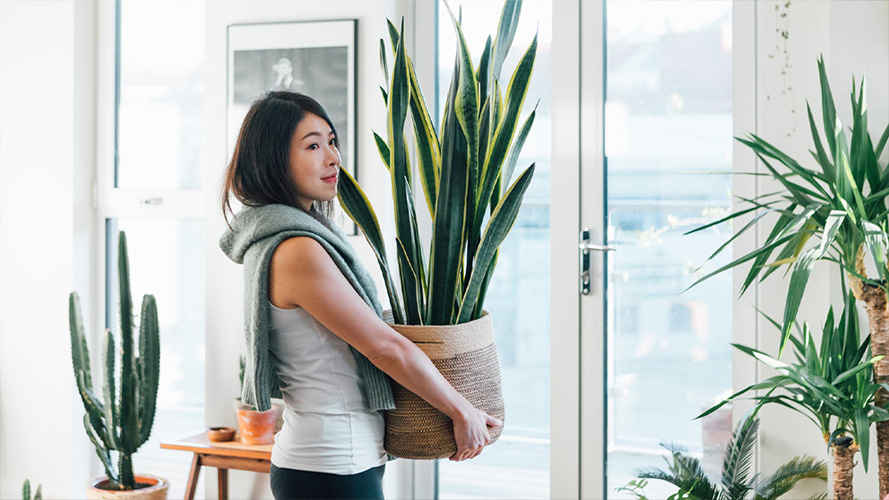 一位小女孩和母親; ；圖片使用於滙豐綠建築優惠房貸頁面。